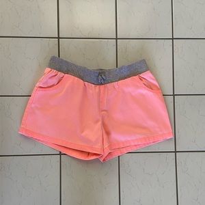 neon orange shorts